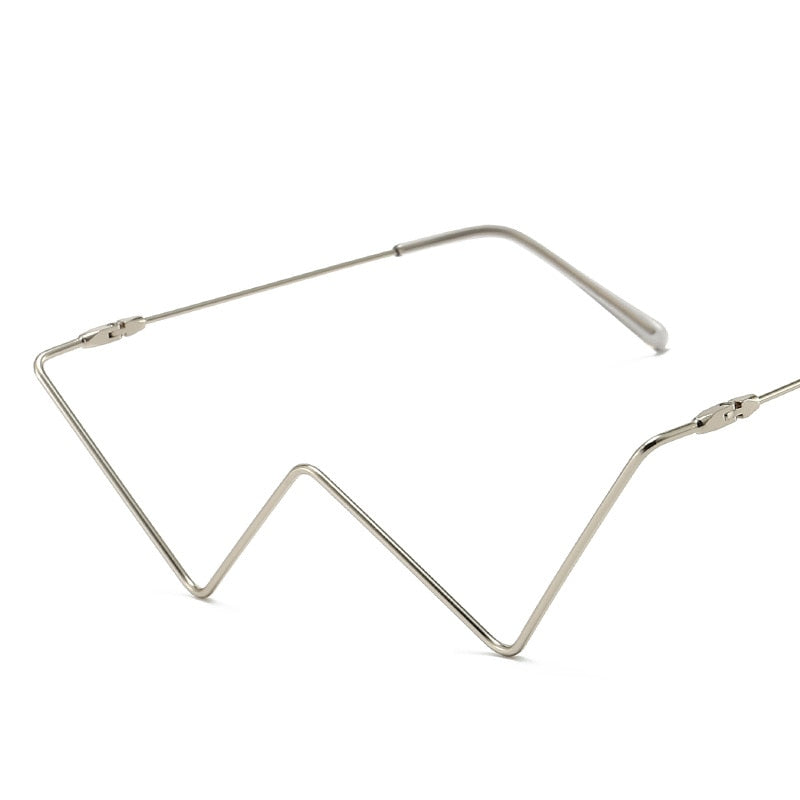 Vintage sans lentille femmes lunettes de soleil coloré marque de luxe arc-en-ciel diamant décoration lunettes mode demi métal cadre décoratif