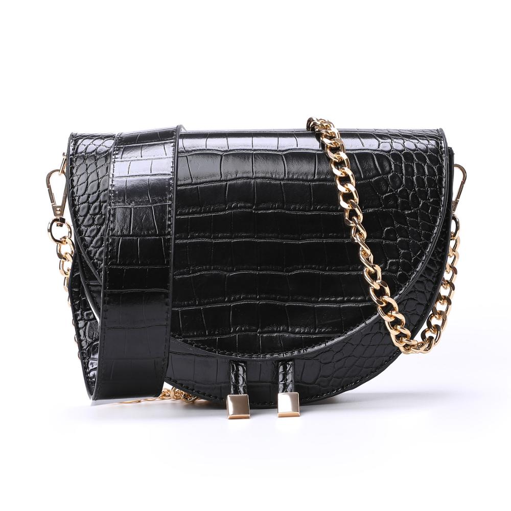 Fashion Snake pattern women shoulder bags clothing half circle