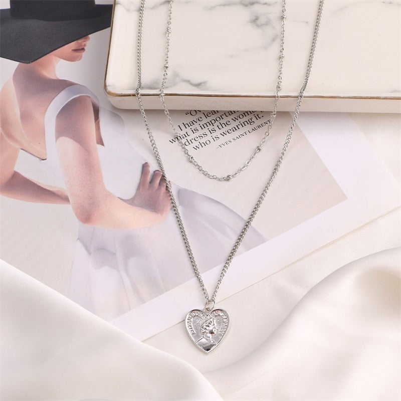 Simple Geometric Choker Necklace for Women & Girls – Bijoux Femme Pendant Chain