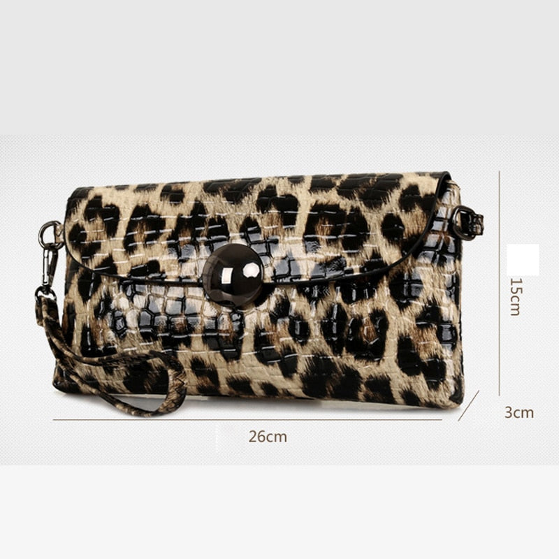 Leopard Leather Woman Evening Bag Fashion Female Wallet Wedding Party
