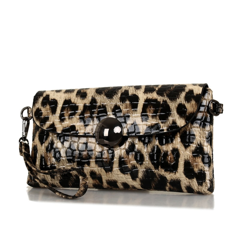 Leopard Leather Woman Evening Bag Fashion Female Wallet Wedding Party
