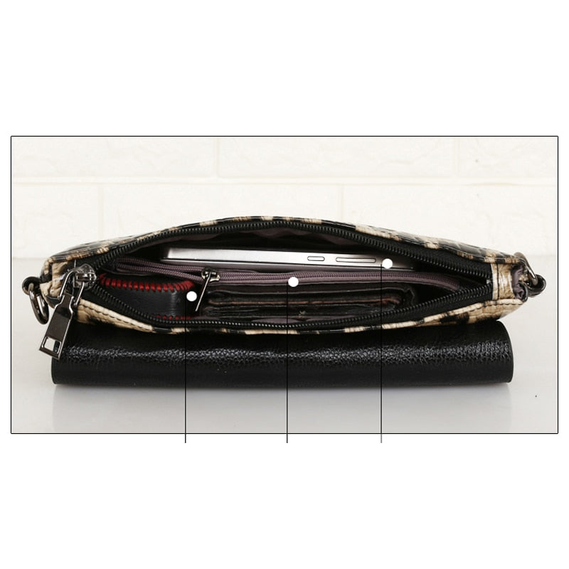 Leopard Leather Woman Evening Bag Fashion Female Wallet Wedding Party