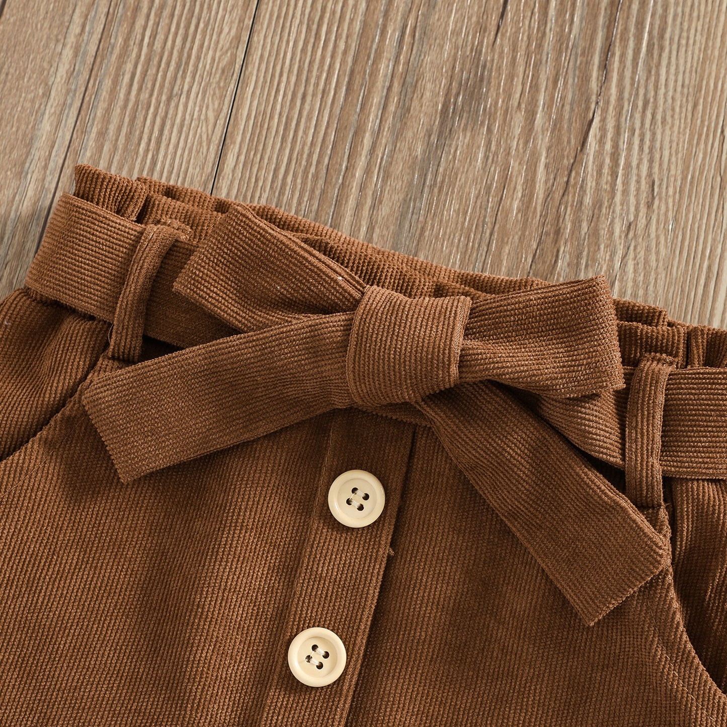 Ma&Baby 1-6Y Children Kid Baby Girls Skirts Corduroy Bow Button