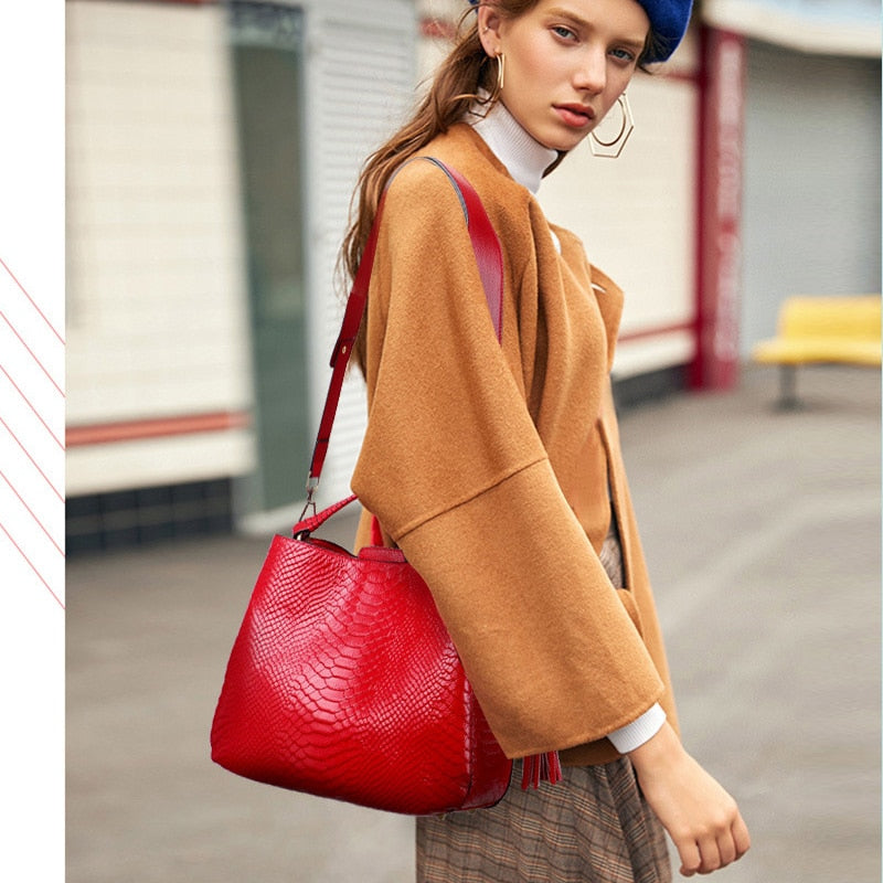 Zency Luxury Women Genuine Leather Handbags 2022 Fashion High Quality