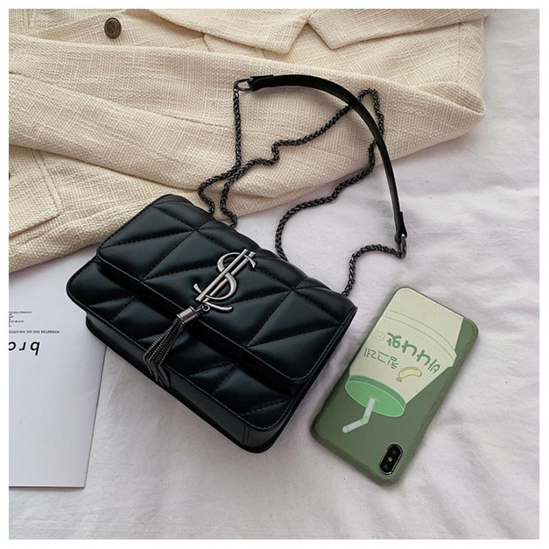 Luxury Brand Handbag Fashion Simple Tassel Square bag