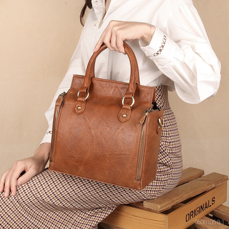 2025 Genuine Leather Women’s Tote – Large Capacity Laptop Handbag