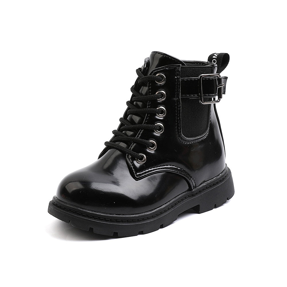 New 2021 Fshion Children Martin Boots Ankle Lace-up British Style Motorcycle Boots Boys Girls Kids Shoe Baby Toddler Single Boot