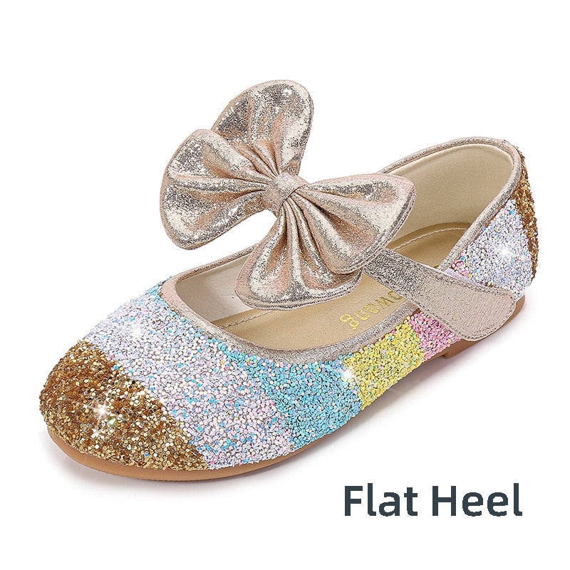 Girls Leather Shoes Princess Shoes Children Shoes round-Toe Soft-Sole Big girls