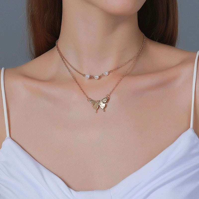 Simple Geometric Choker Necklace for Women & Girls – Bijoux Femme Pendant Chain