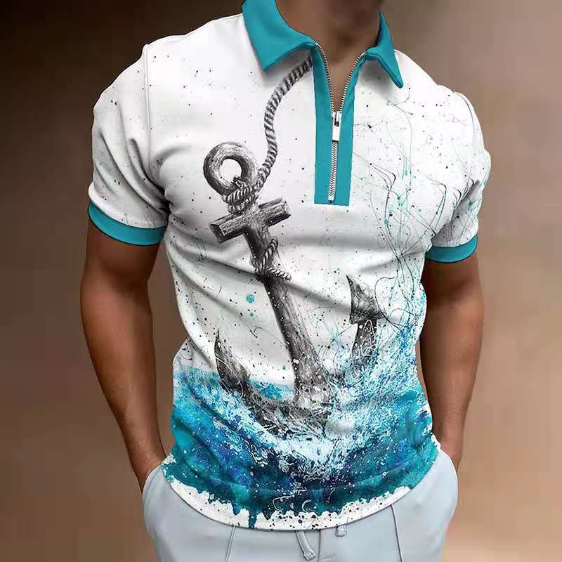 Summer New Mens Polo Shirts Oversized Slim Clothes Vintage Short Sleeve Fashion