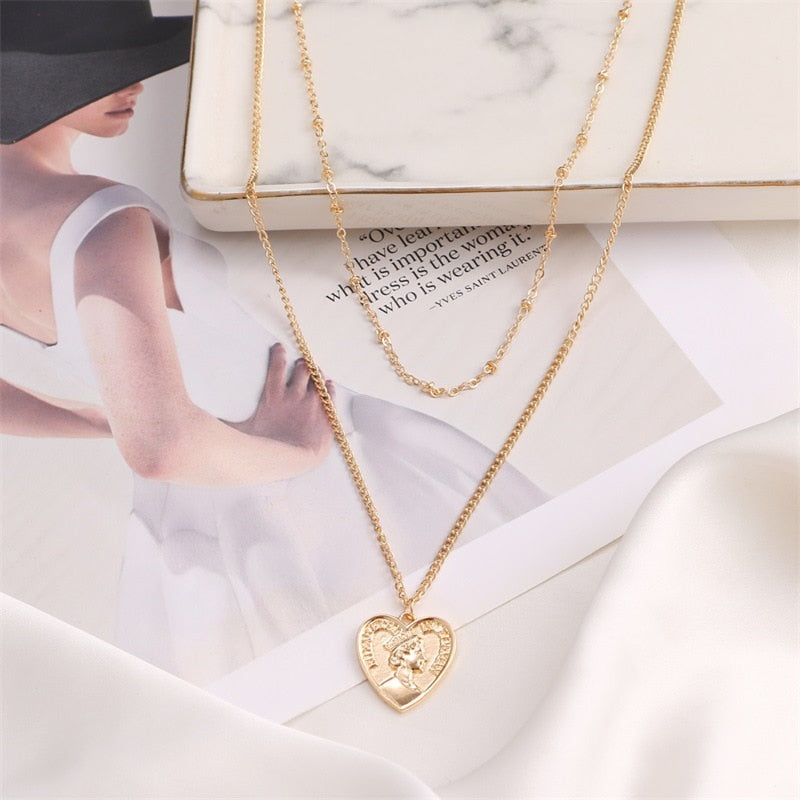 Simple Geometric Choker Necklace for Women & Girls – Bijoux Femme Pendant Chain