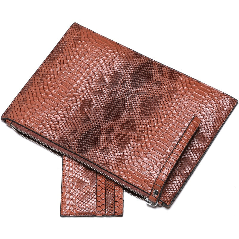 NIGEDU Fashion 3D Python pattern Women Clutch Bag Brand Design Party Envelope