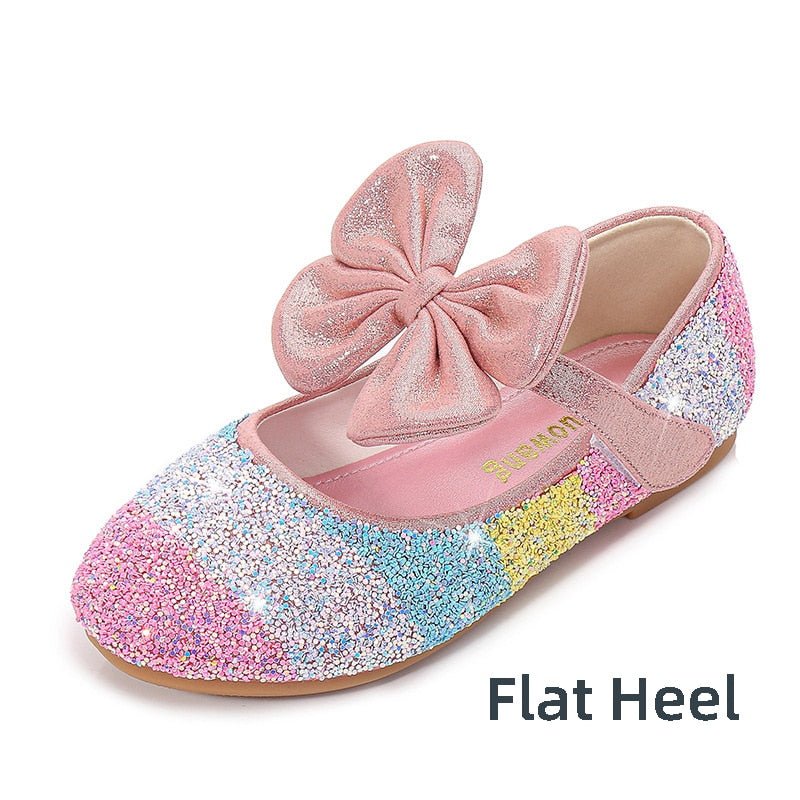 Girls Leather Shoes Princess Shoes Children Shoes round-Toe Soft-Sole Big girls