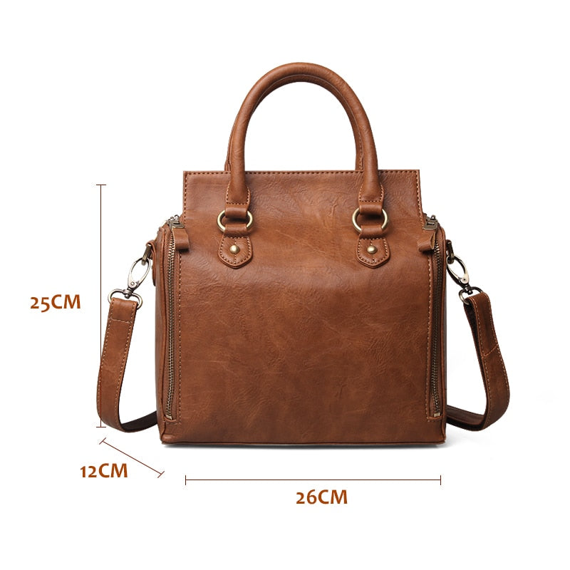 2025 Genuine Leather Women’s Tote – Large Capacity Laptop Handbag