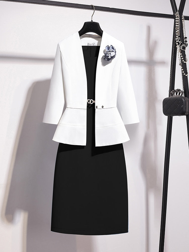 Fashion Formal Dress Suits For Women 2 Piece Set Elegant Office Ladies