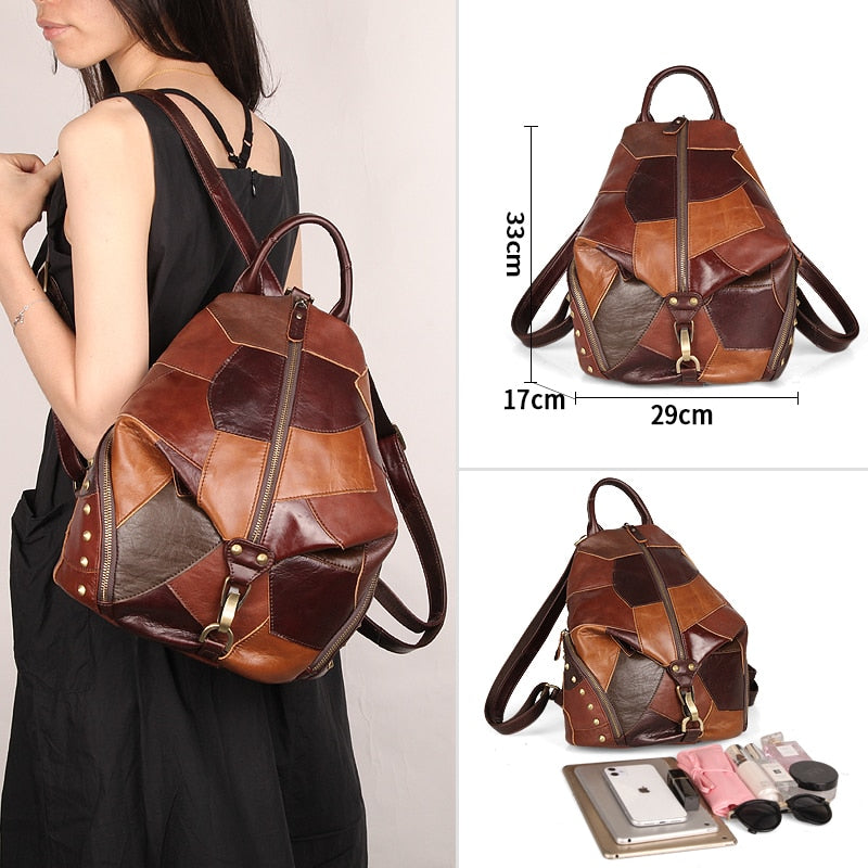 Cobbler Legend 2020 Fashion Women's Backpack Vintage Genuine Leather Female Travel Bags Casual Shoulder Bag For Student/Teenage