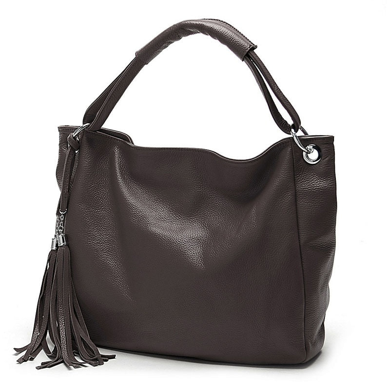 Zency 100% Soft Genuine Leather Tassel Women's Handbag