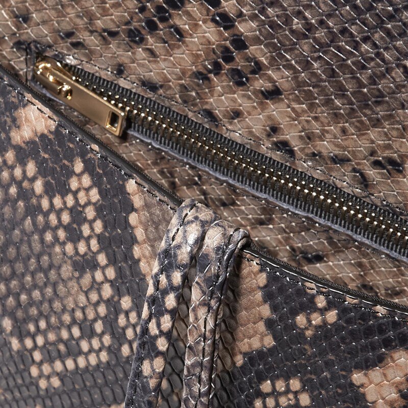 Fashion Snake pattern women shoulder bags clothing half circle