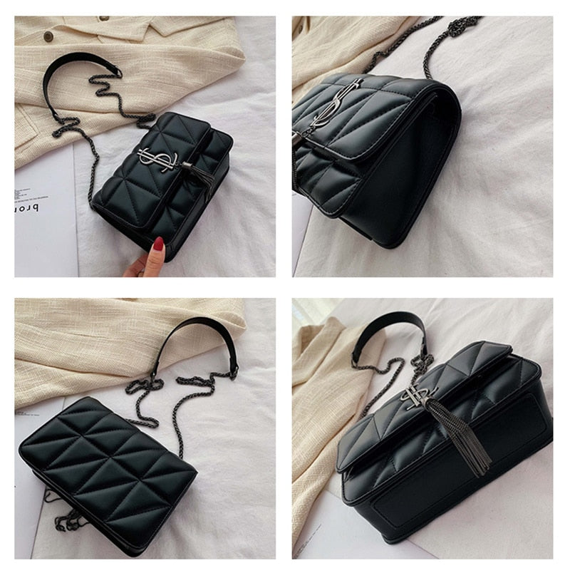 Luxury Brand Handbag Fashion Simple Tassel Square bag