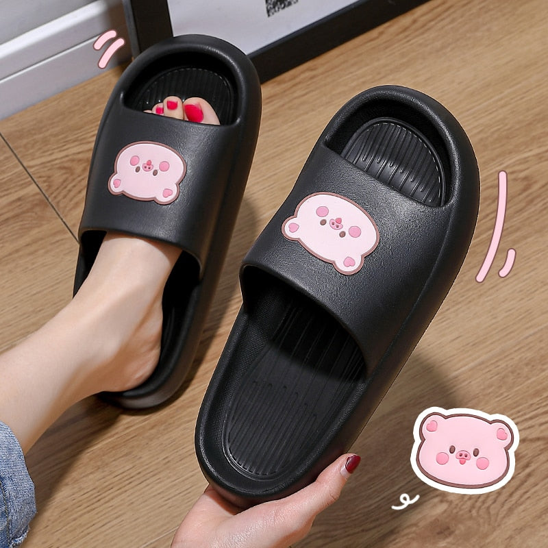 Graffiti Women Slippers Summer Slide Cartoon Shoes EVA Outdoor