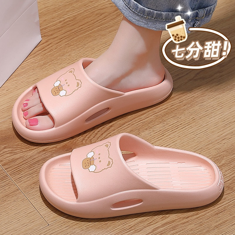 Graffiti Women Slippers Summer Slide Cartoon Shoes EVA Outdoor