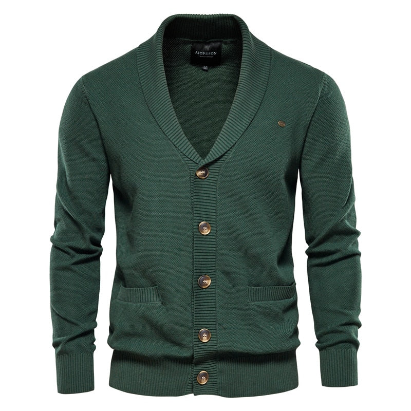 AIOPESON Men’s Spliced Cardigan Sweater – Casual Streetwear High-Quality Cotton