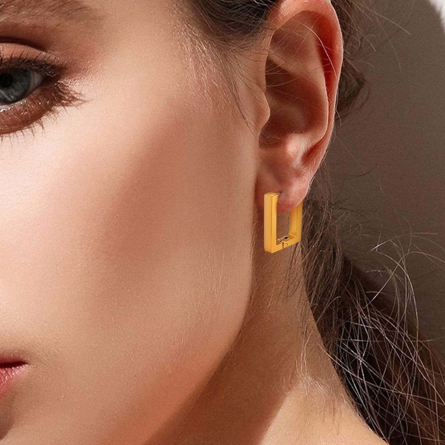 Earrings for Women, Gold Color Stainless Steel Chic Lady Girl Circle Earrings, Vintage Party Jewelry