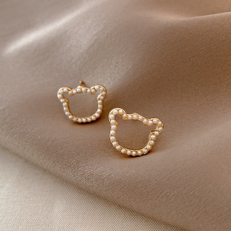 Fashion golden metal hoop earrings vintage ladies high-end irregular geometric round earrings jewelry