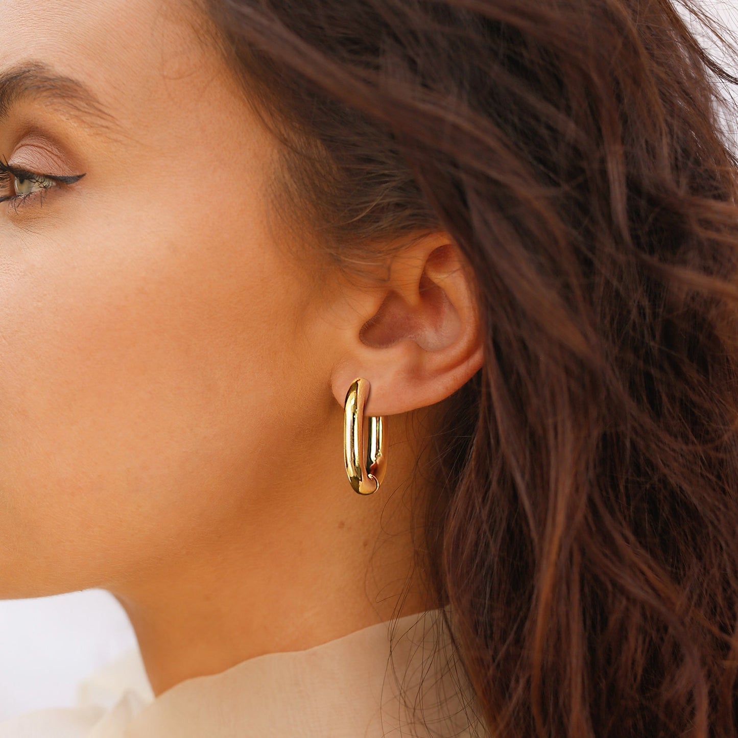 Earrings for Women, Gold Color Stainless Steel Chic Lady Girl Circle Earrings, Vintage Party Jewelry