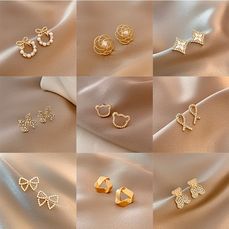 Fashion golden metal hoop earrings vintage ladies high-end irregular geometric round earrings jewelry