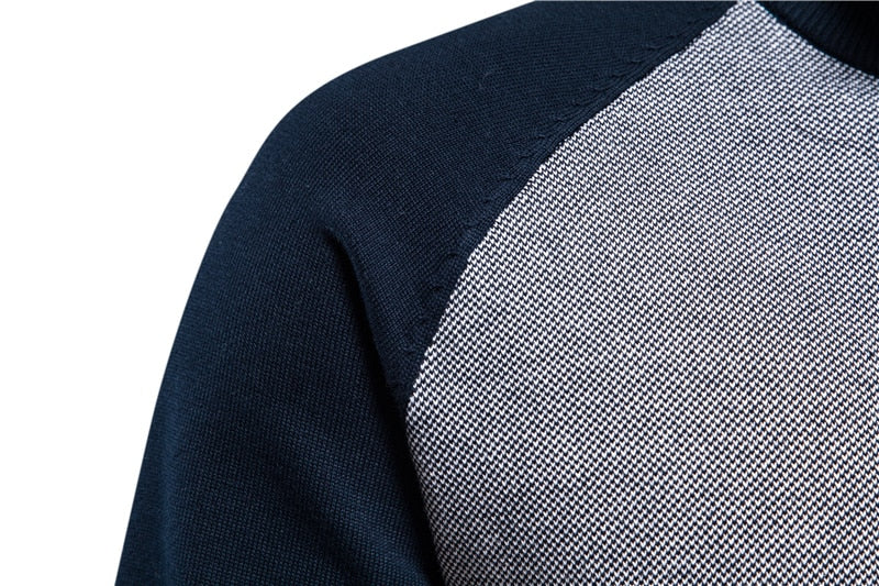 AIOPESON Men’s Spliced Cardigan Sweater – Casual Streetwear High-Quality Cotton