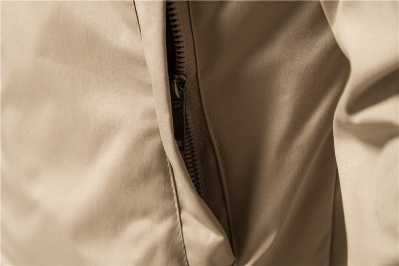 ADOPTION Solid Color Men’s Bomber Jacket – Casual Slim Fit Baseball Style