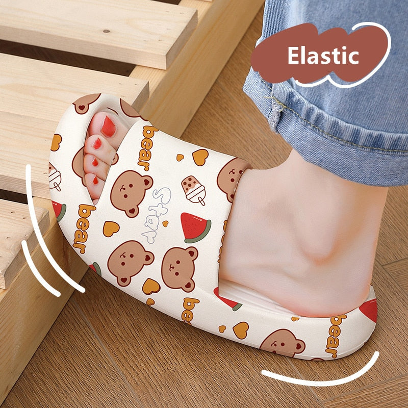 Graffiti Women Slippers Summer Slide Cartoon Shoes EVA Outdoor