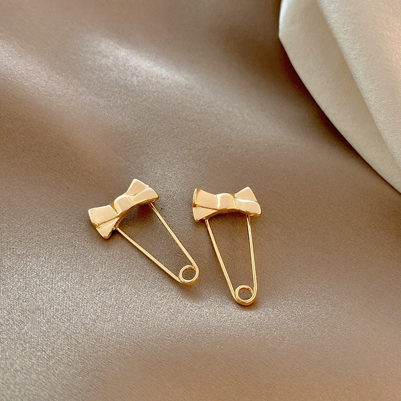 Fashion golden metal hoop earrings vintage ladies high-end irregular geometric round earrings jewelry