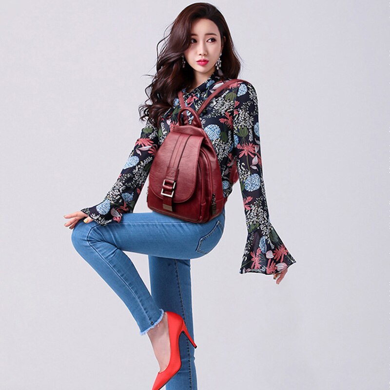 Designer Backpacks Women Leather Backpacks Female School Bag