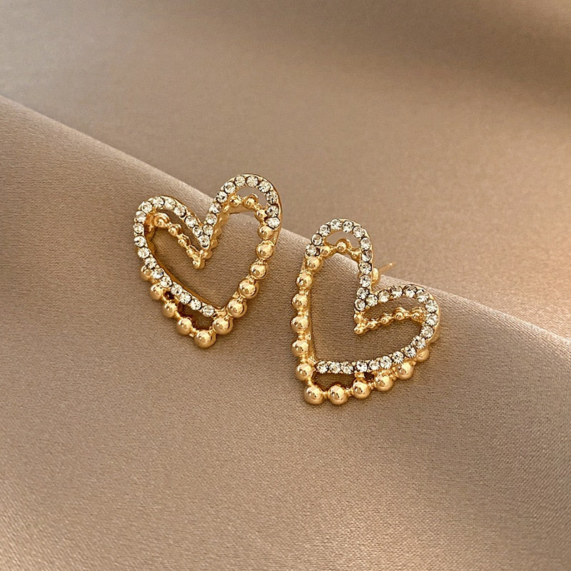 Fashion golden metal hoop earrings vintage ladies high-end irregular geometric round earrings jewelry