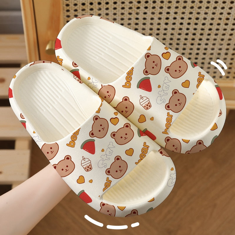 Graffiti Women Slippers Summer Slide Cartoon Shoes EVA Outdoor