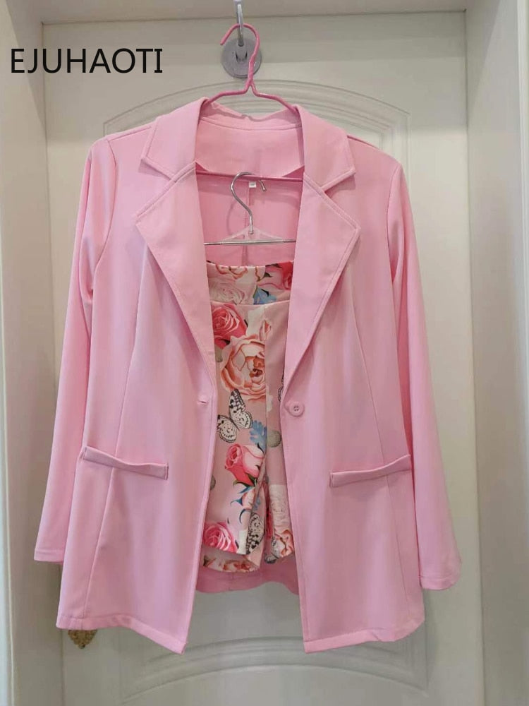 2023 Spring Summer New Fashion Casual Print Suit Small Women's Dress Two Piece Sets Womens Ladies Blazers Blazer Shorts