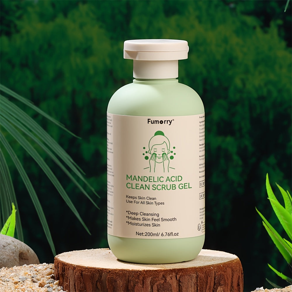 Deep Cleansing Exfoliating Gel - 200ml, with Mandelic Acid - Aloe & Rose Extract, Long-Lasting Moisture Cleanses Pores Exfoliating Gel for Both Face And Body Suitable for Daily Use