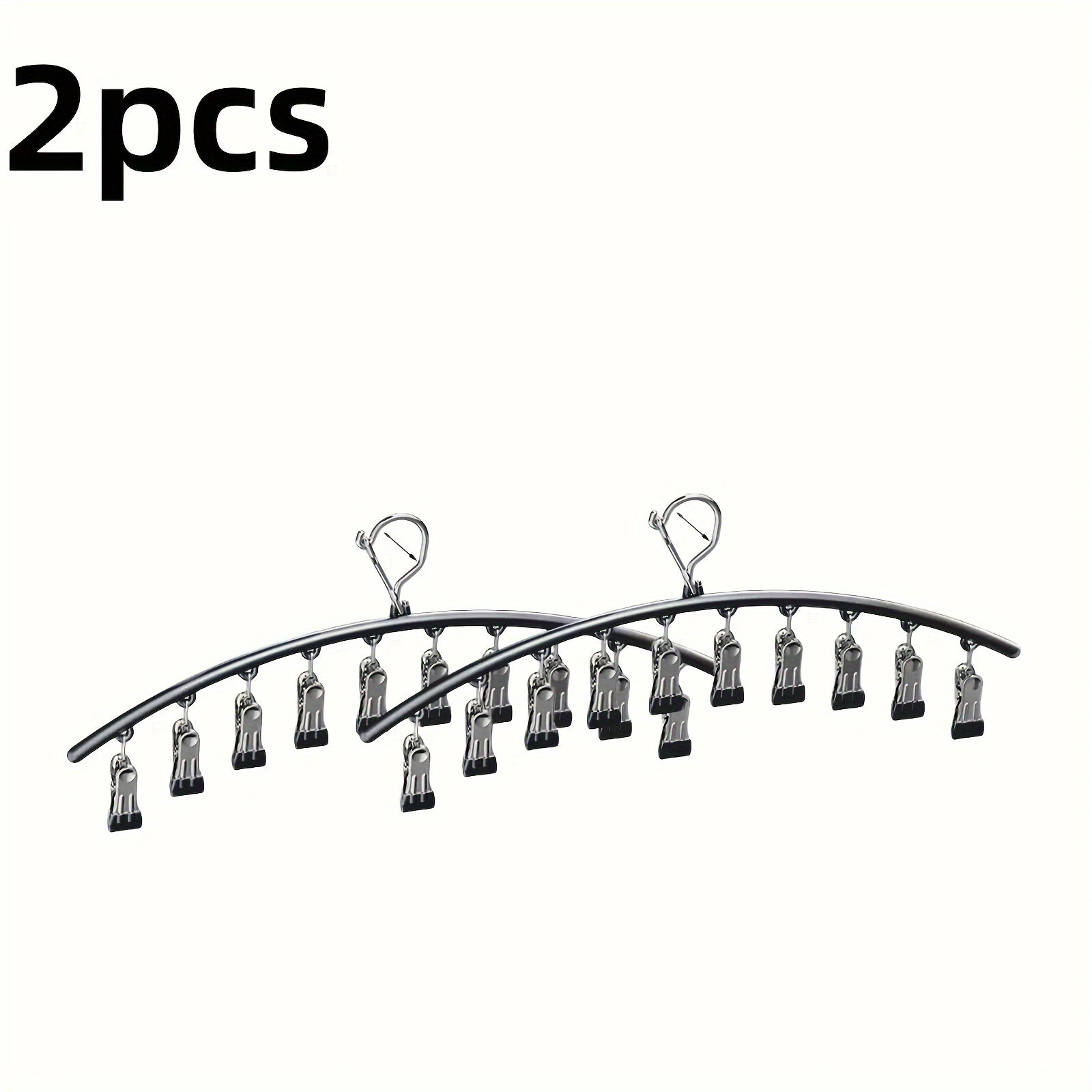 Space-Saving Stainless Steel Hanger With 10 Clips - 6pcs/4pcs/2pcs/1pc - Easy Install - Wall-Mounted Organizer For Cars - Clothes Hangers For Yoga Pants, Leggings& Socks