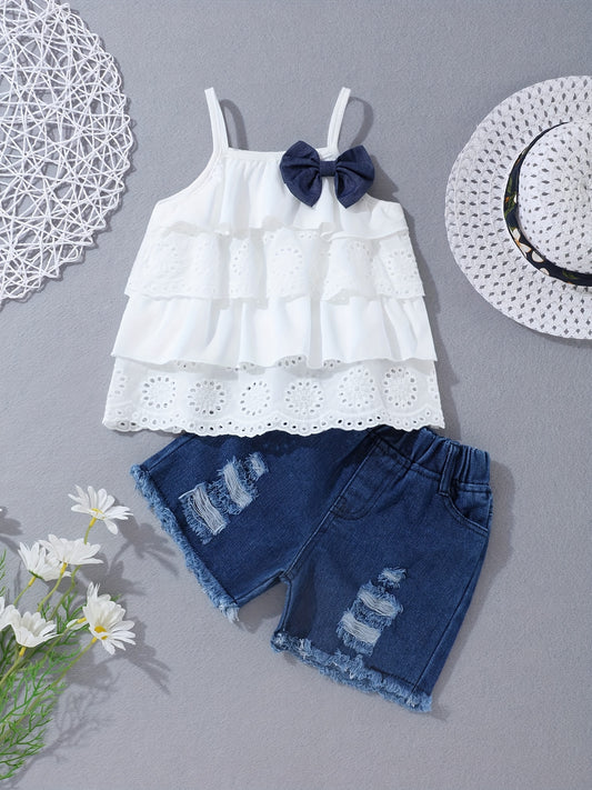 Toddler Baby Girls Summer Clothes Outfits Ruffle Camisole Spot Dot Tops and Casual Shorts Newborn Girl Clothing