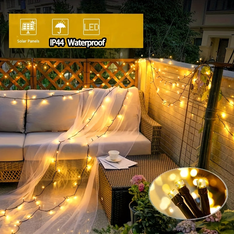 200LED 72ft Solar Powered String Lights with 8 Modes for Xmas Patio Wedding Party Decor Ambiance Lighting