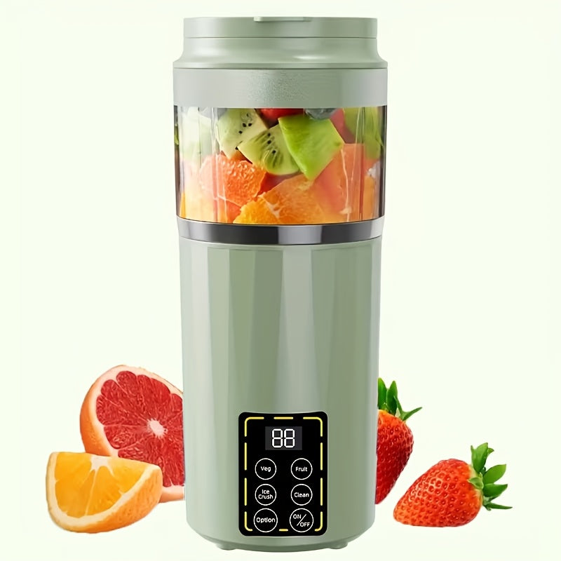 Portable USB Rechargeable Juicer – Handheld Smoothie Blender with LED Display & Ice Crush
