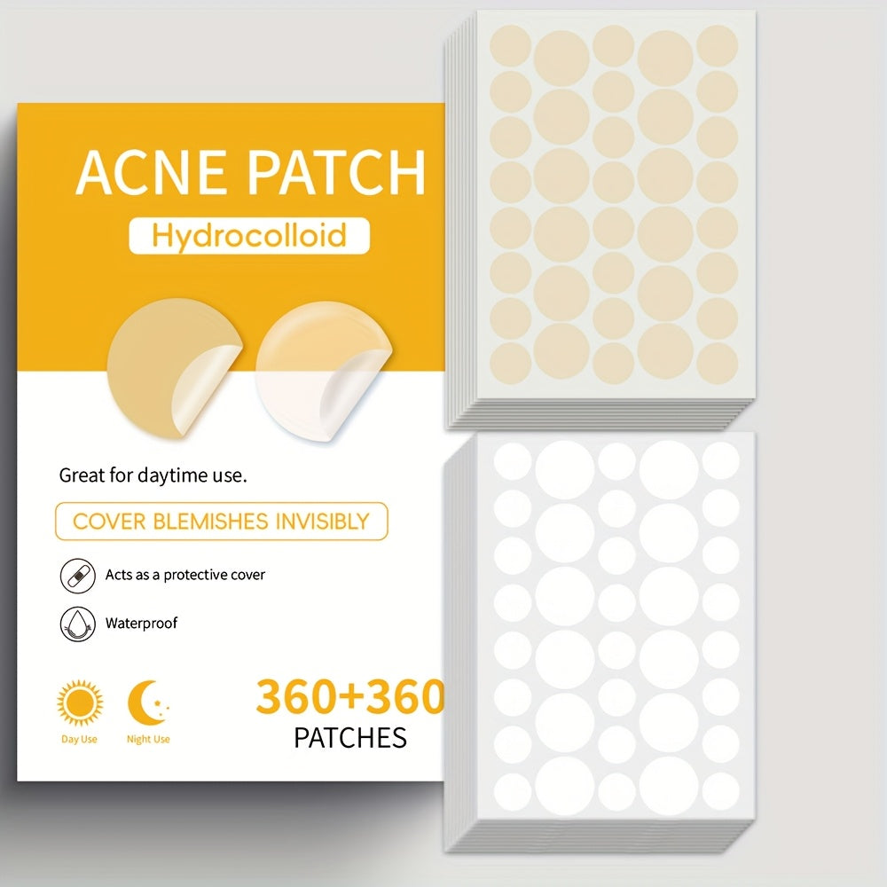 720pcs of Uniquely Designed Hydrocolloid Patches - Unscented, Invisible, And Non-Drying Dots Suitable for All Light Beige Skin Tones, Providing Gentle Absorption And Ready-To-Use Care for Emergencies, Ideal for Facial Use, Pa
