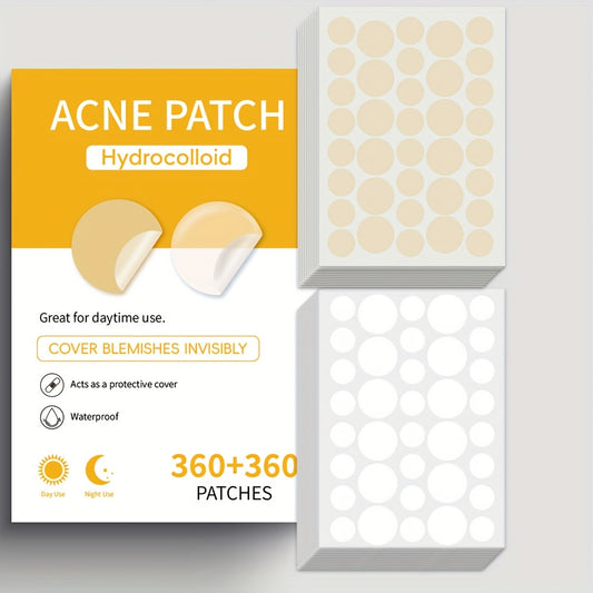 720pcs of Uniquely Designed Hydrocolloid Patches - Unscented, Invisible, And Non-Drying Dots Suitable for All Light Beige Skin Tones, Providing Gentle Absorption And Ready-To-Use Care for Emergencies, Ideal for Facial Use, Pa