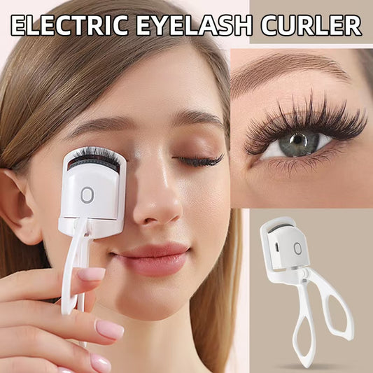 1PC USB Rechargeable 30s Fast Heating Eyelash Curler, Pink/White Long-Lasting for Natural-Looking Lashes, 2 temperature options No Hurt.