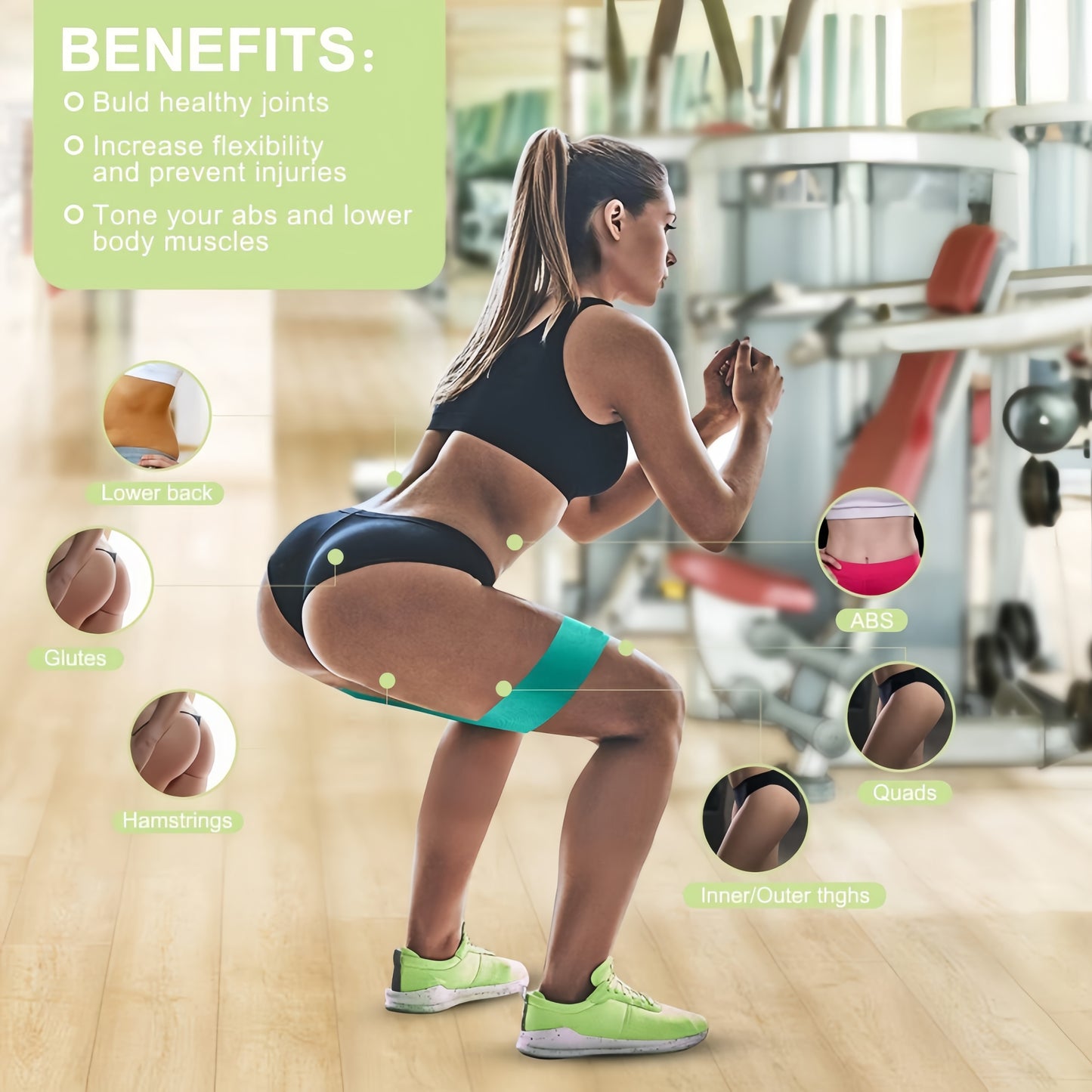 3PCS Fabric Resistance Bands Set – Loop Workout Bands for Yoga, Pilates & Home Training (3 Levels)