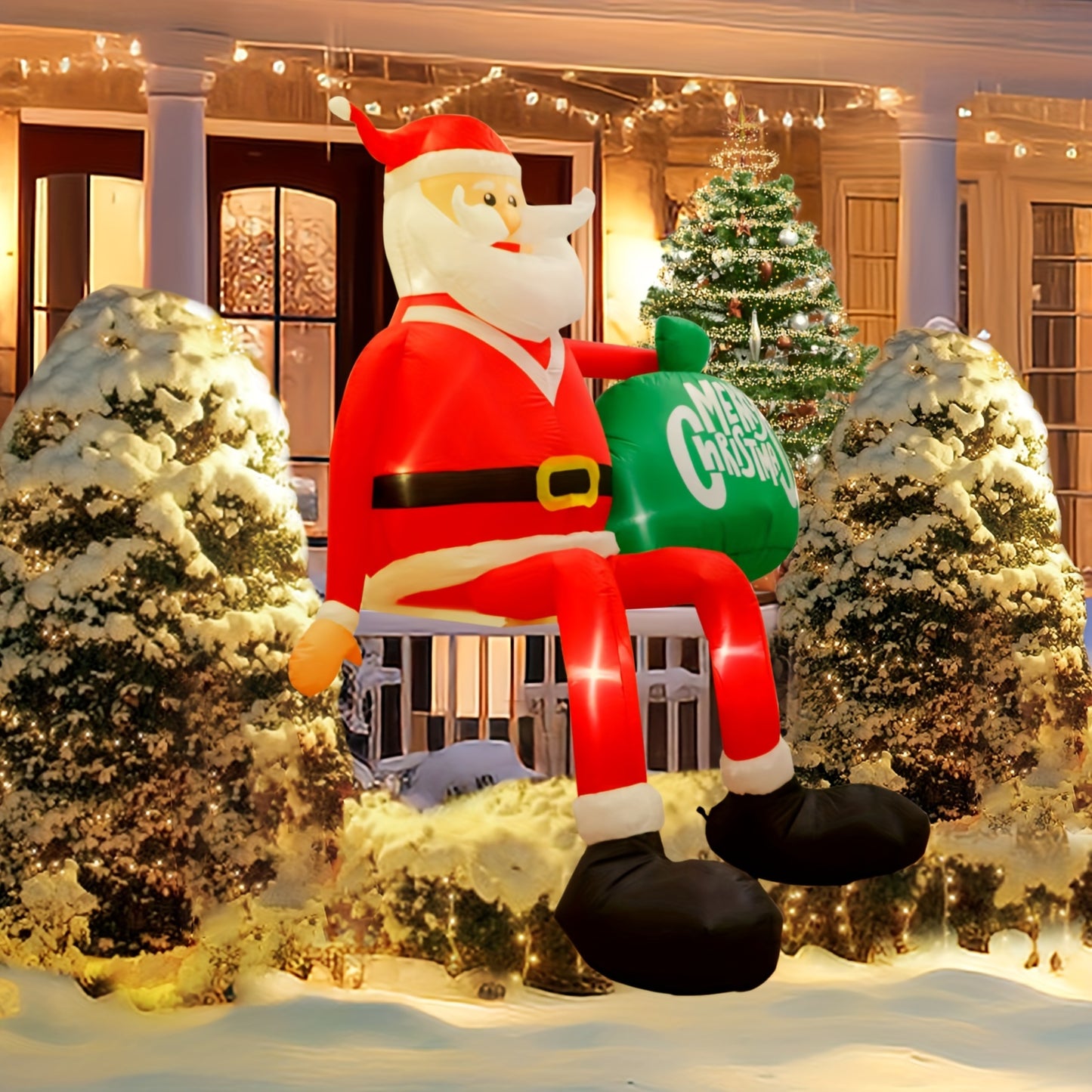 8FT Climbable Santa Claus Inflatable – Outdoor & Indoor Christmas Decoration