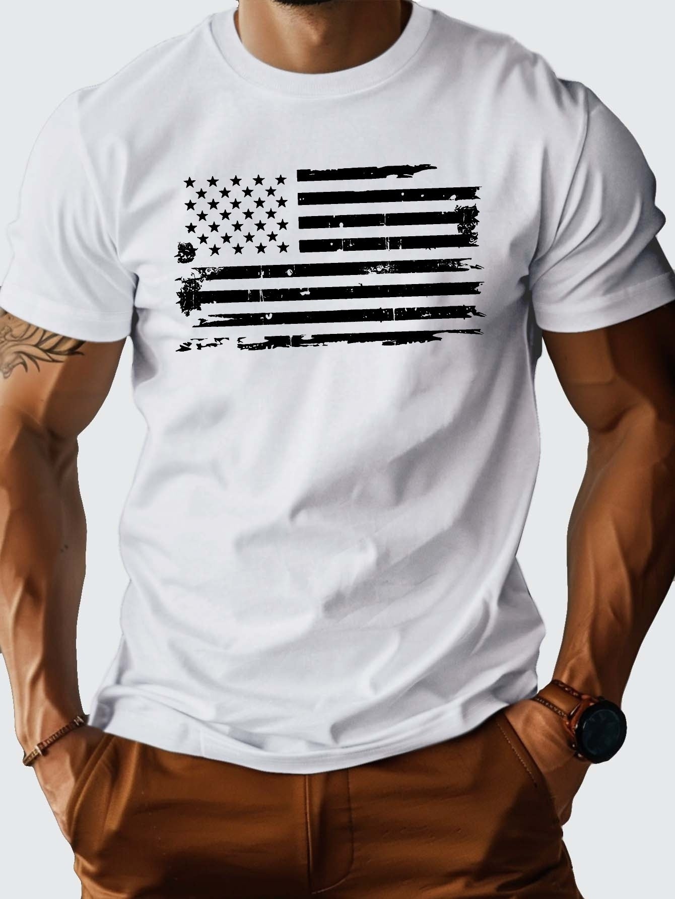 Flag Pure Cotton Men's Tshirt Comfort Fit