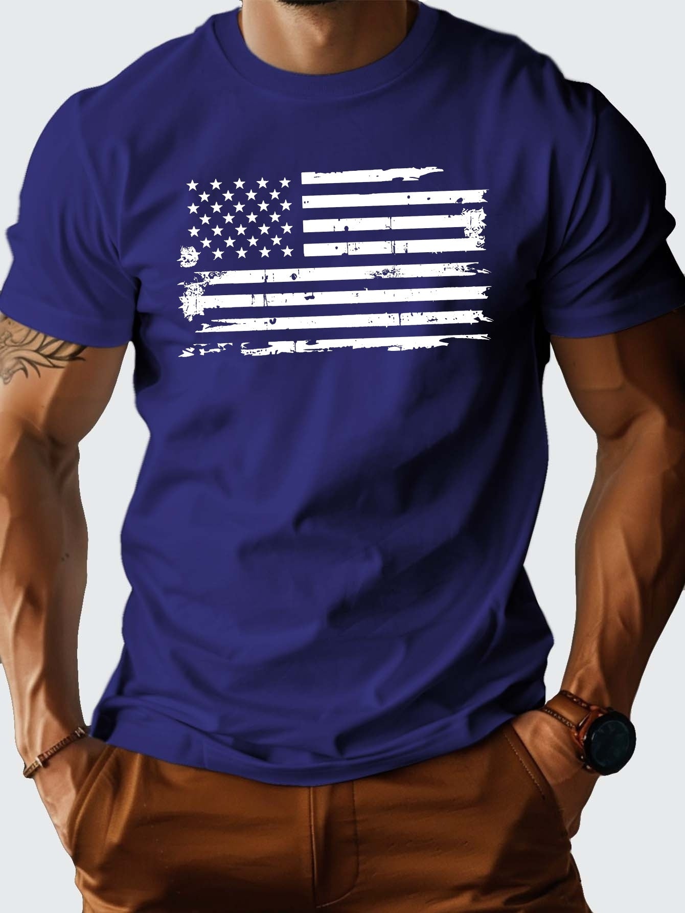 Flag Pure Cotton Men's Tshirt Comfort Fit